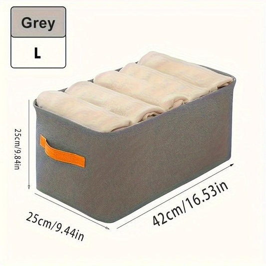 Canvas Storage Bin with Thick Steel Frame Multipurpose Organizer Grey