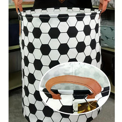 Football Pattern Laundry Basket Lightweight Durable Storage Bag for Clothes Toys