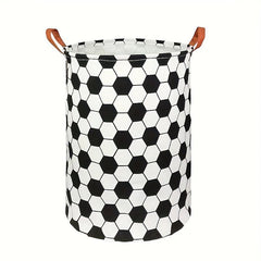 Football Pattern Laundry Basket Lightweight Durable Storage Bag for Clothes Toys