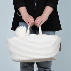 Round Storage Basket with Diaper and Formula Storage