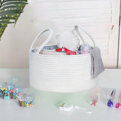 Round Storage Basket with Diaper and Formula Storage