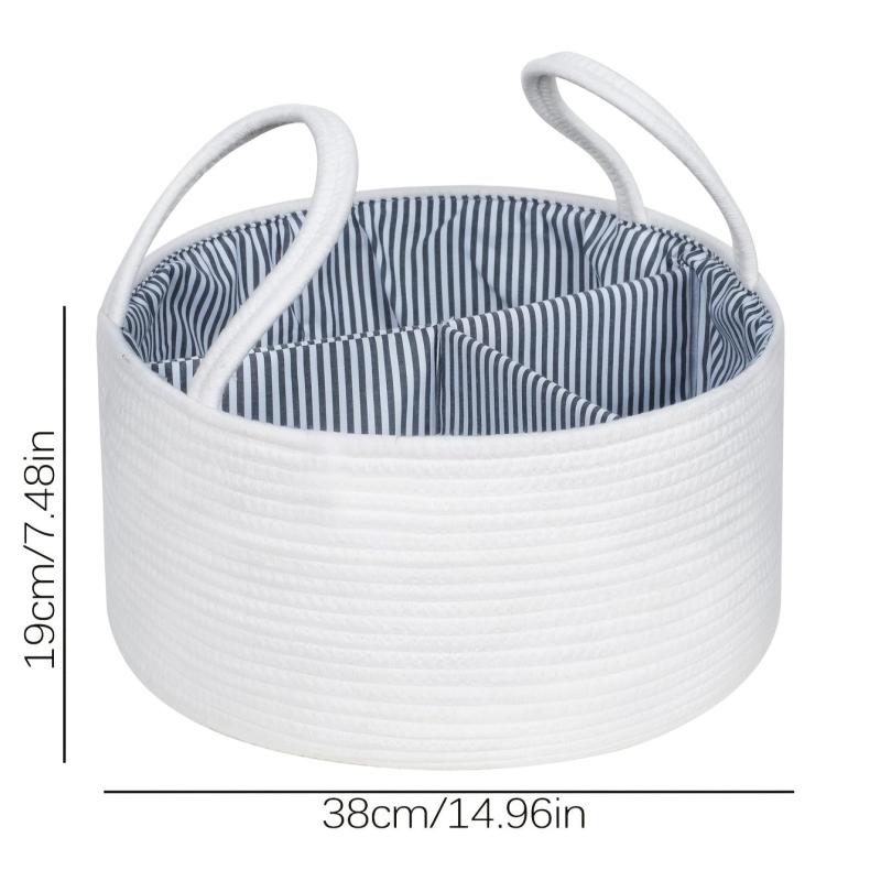 Round Storage Basket with Diaper and Formula Storage