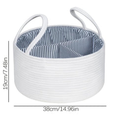 Round Storage Basket with Diaper and Formula Storage