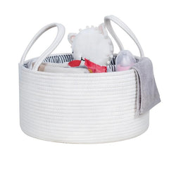 Round Storage Basket with Diaper and Formula Storage