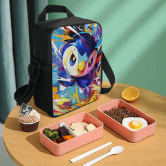 Colorful Cartoon Insulated Lunch Bag Waterproof Large Capacity