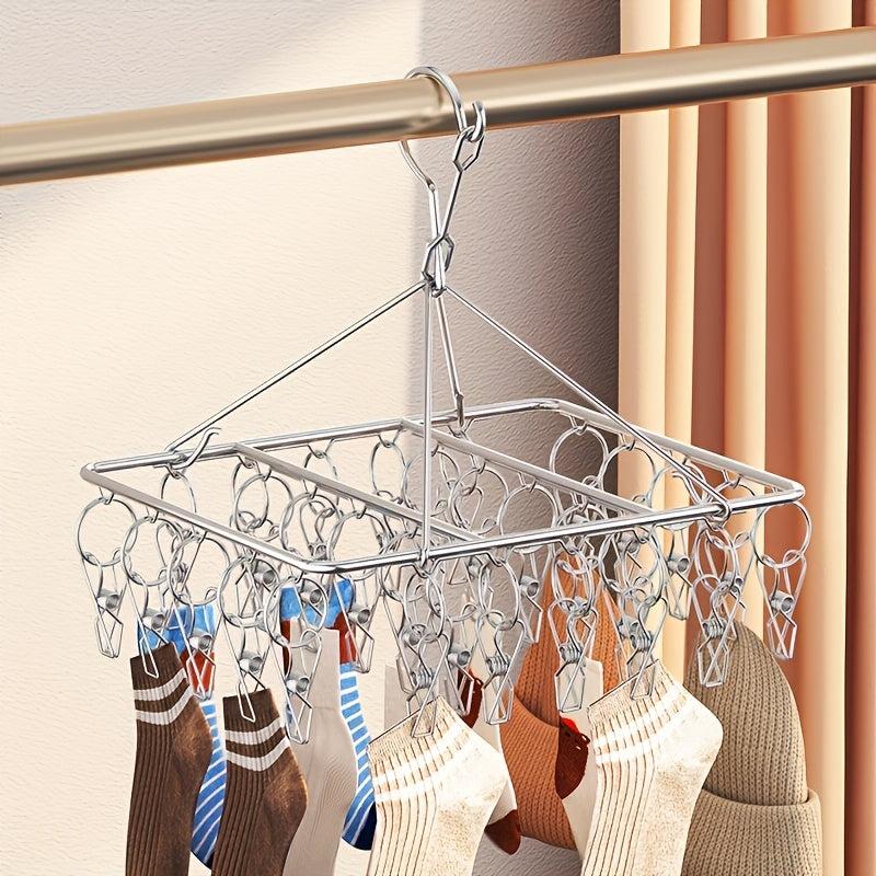 Wind-Resistant Clip Drying Racks for Laundry Storage in Small Spaces