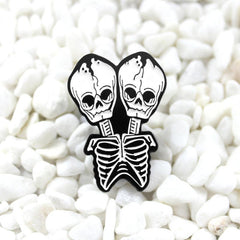 Twin Skull Pin Halloween Ornament Party Accessory