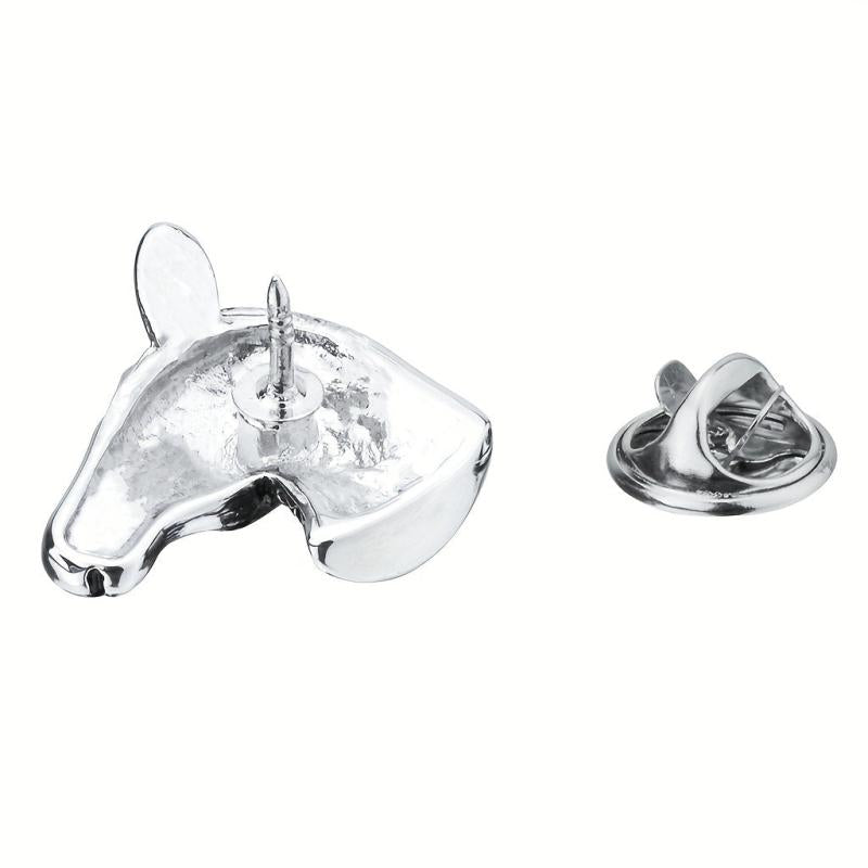 Vintage Horse Head Brooch Jewelry Suit Pin Collar Pin for Men