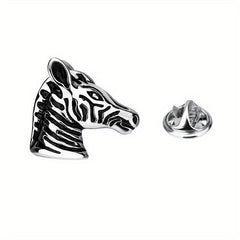 Vintage Horse Head Brooch Jewelry Suit Pin Collar Pin for Men