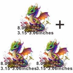 Hand Painted Dinosaur Iron on Transfer Stickers for T shirts and Jackets