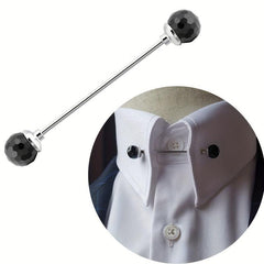 Collar Pin Men's Shirt Round Crystal Ball Hole Collars Pins Business Gift