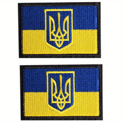 J CARP 2pcs Ukrainian Flag Hook and loop Patches
