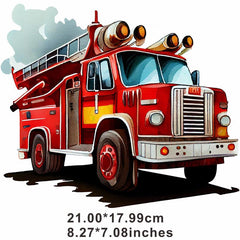 Fire Truck Hand-painted Painting Ink Hot Stamping Ironing Hot Transfer
