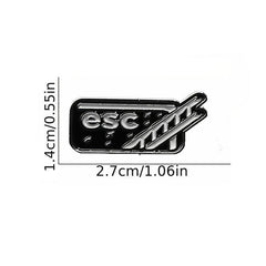 Computer ESC Exit Button Brooch
