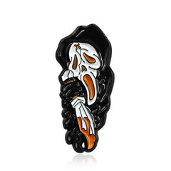 Grim Reaper Skull Brooch Cape Pin