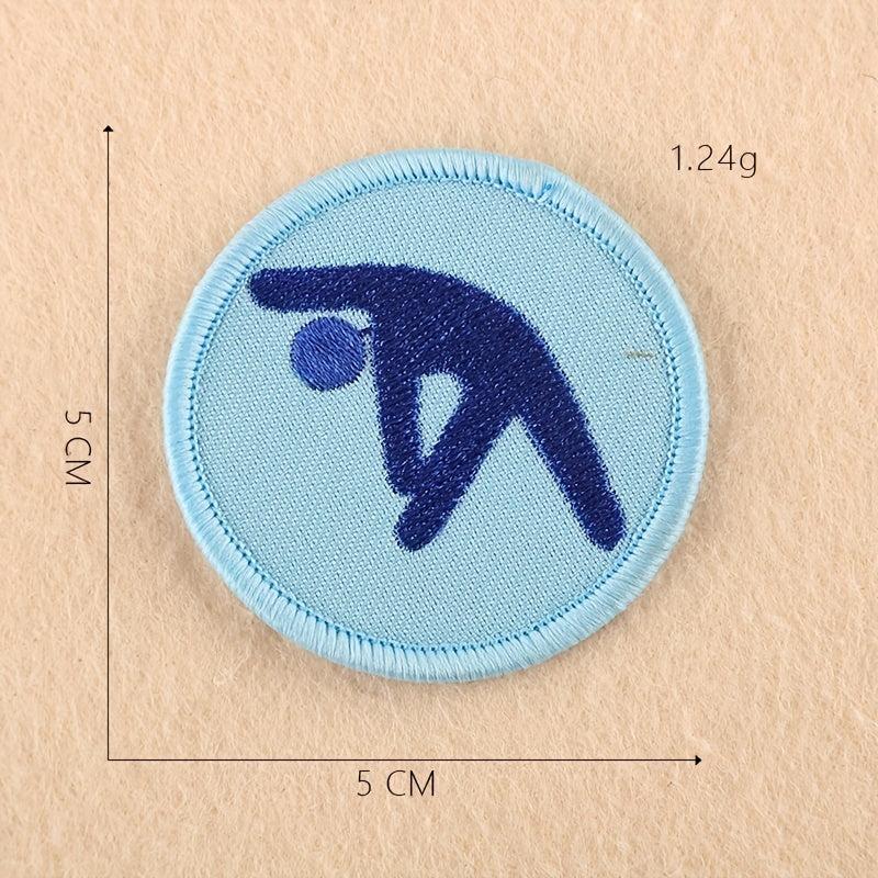 14pcs Cartoon Embroidery Patches Badges Round Ironing Stickers