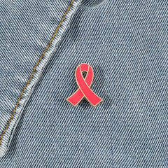 Red Ribbon Lapel Brooch HIV AIDS Prevention Pin