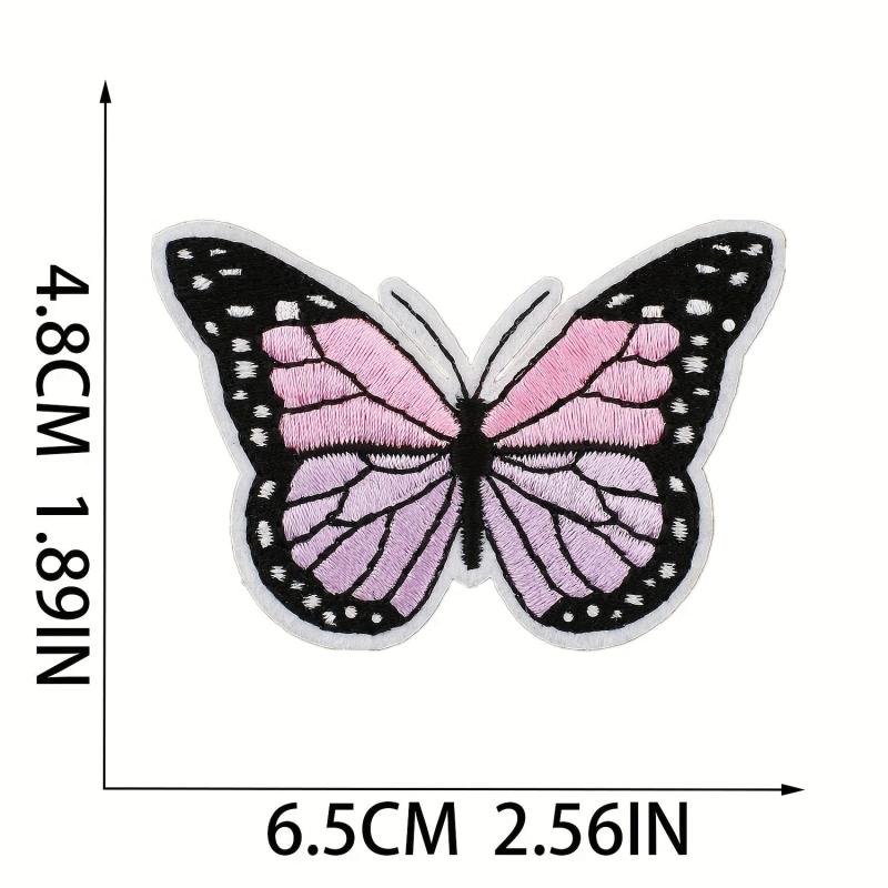 36pcs Rainbow Butterflies Iron On Patches For Girls Sew On Embroidered Applique