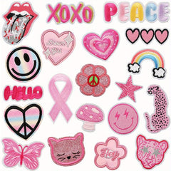 36pcs Rainbow Butterflies Iron On Patches For Girls Sew On Embroidered Applique
