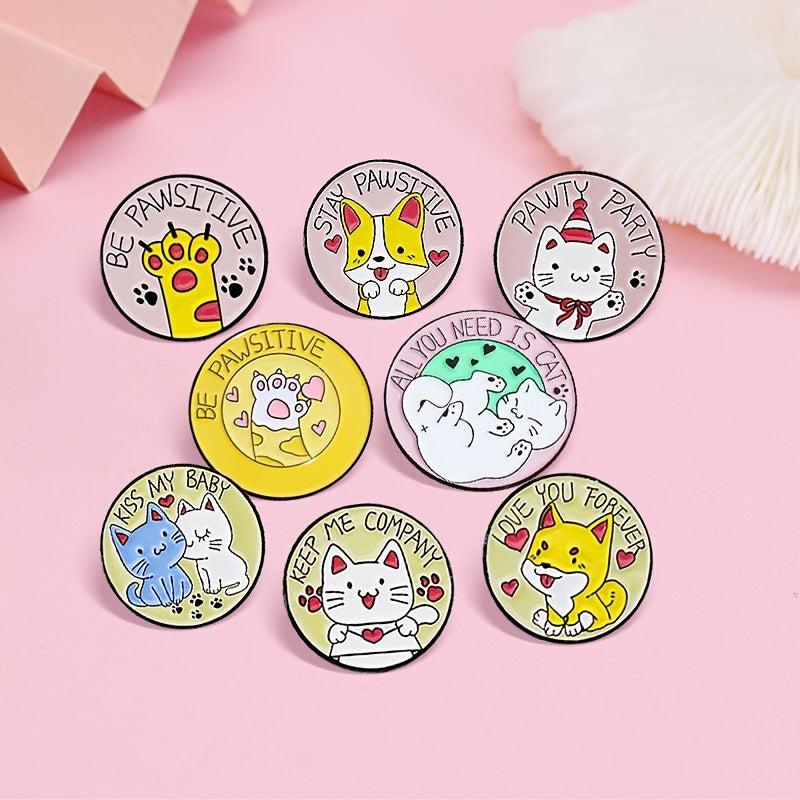 Cartoon Cat And Dog Club Brooch For Men