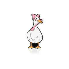 Cute Duck Brooch Pin in Gold Tone with Rhinestones