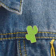 DON'T BE A PRICK Green Cactus Brooch