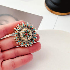 Vintage Western Pearl Bohemian Brooch for Banquet Wear