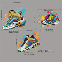 3pcs Set Shoes HTV Vinyl Iron-On Transfer Decals