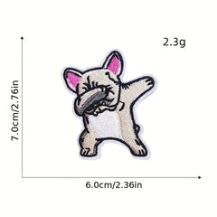 5pcs Doggy Iron On Patches Sew On Embroidered Applique Repair Patch DIY Crafts