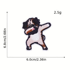 5pcs Doggy Iron On Patches Sew On Embroidered Applique Repair Patch DIY Crafts