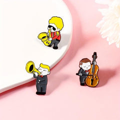 Musician Brooch Trumpet Saxophone Violin