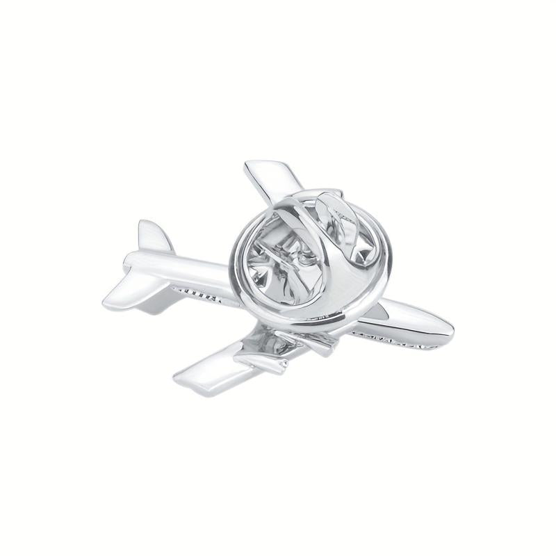 Men's Silver Airplane Brooch Retro Lapel Pin Suit Collar Corsage