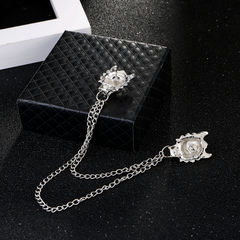 Alloy Dragon Head Shirt Collar Pin Suit Accessories Brooch Men's Decorations