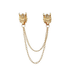 Alloy Dragon Head Shirt Collar Pin Suit Accessories Brooch Men's Decorations