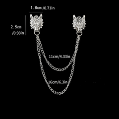 Alloy Dragon Head Shirt Collar Pin Suit Accessories Brooch Men's Decorations