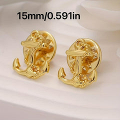 3pcs Boat Anchor Brooch Suit Shirt Woolen Coat Diy Creative Brooch