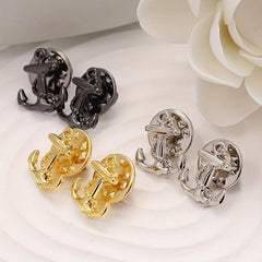 3pcs Boat Anchor Brooch Suit Shirt Woolen Coat Diy Creative Brooch