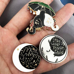 Magic Cat Moon Child Enamel Pin Men's Gift