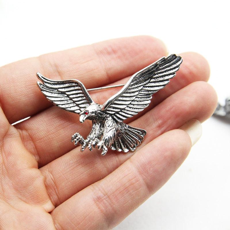 Men's Flying Eagle Brooches 3 Colors Animal Pins