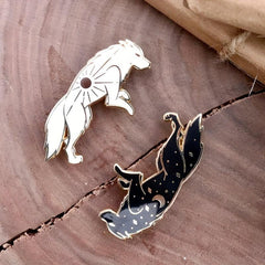 Double Wolf Brooch For Men Cartoon Animal Series Brooch