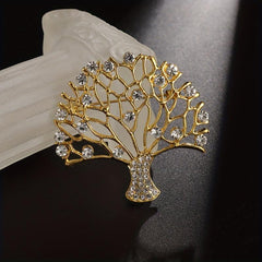 High Zircon Tree Of Life Brooch Men Women Blessing Lucky Jewelry Gift