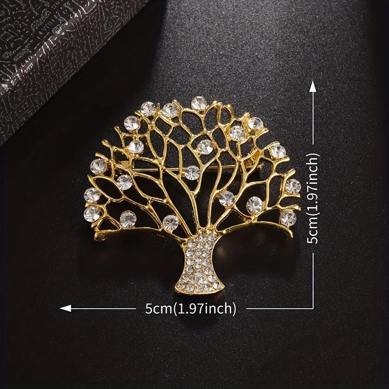 High Zircon Tree Of Life Brooch Men Women Blessing Lucky Jewelry Gift