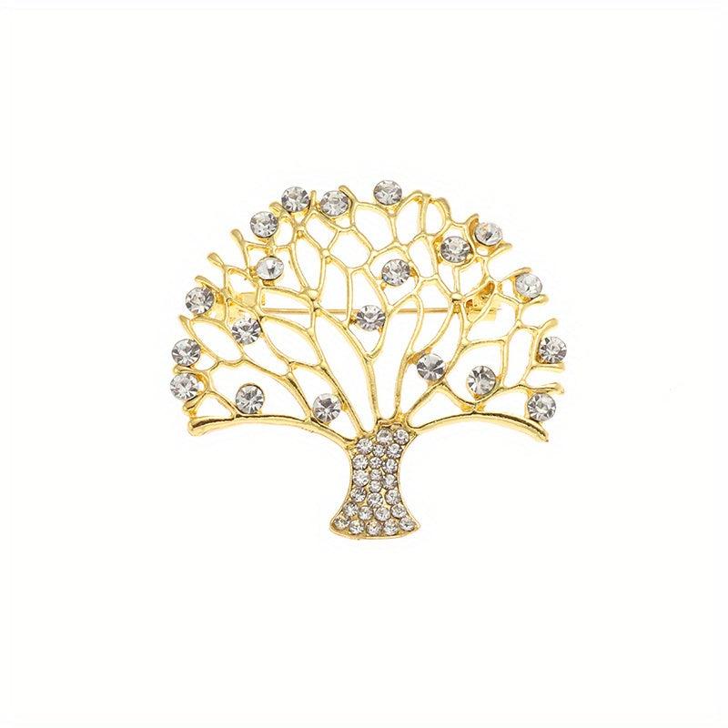 High Zircon Tree Of Life Brooch Men Women Blessing Lucky Jewelry Gift