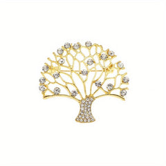 High Zircon Tree Of Life Brooch Men Women Blessing Lucky Jewelry Gift