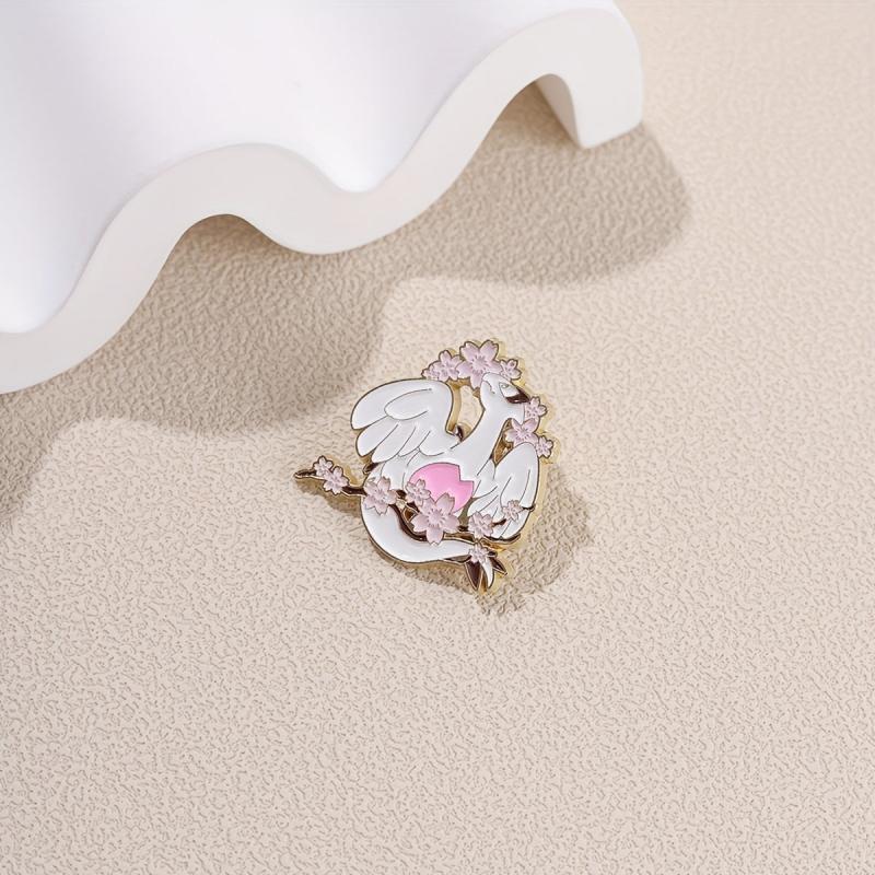 Dragon & Flower Brooch Backpack Clothing Badge Men's Brooch