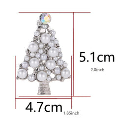 Christmas Pearl Tree Brooch