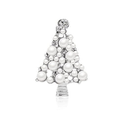 Christmas Pearl Tree Brooch