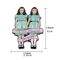 Enamel Pin Badges Brooches For Men Twin Girls Pins For Backpacks