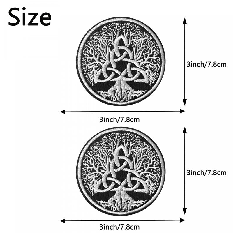 2pcs Tree Of Life Iron On Patches Sew On Embroidered Applique DIY Crafts
