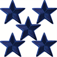 5pcs Stars Iron On Patches Sew On Embroidered Applique Repair Patch DIY Crafts